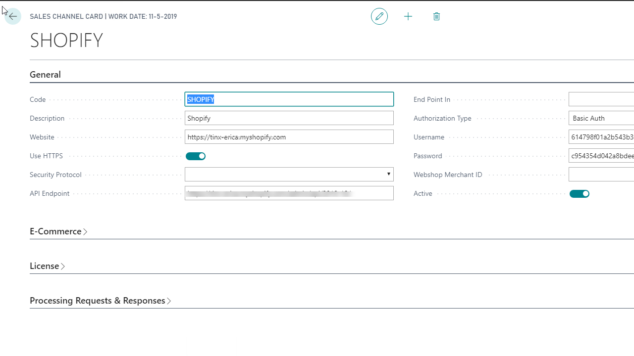 Snapshot 1 of Tinx Shopify Connector