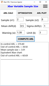 Xbar control chart with VSS screenshot 1