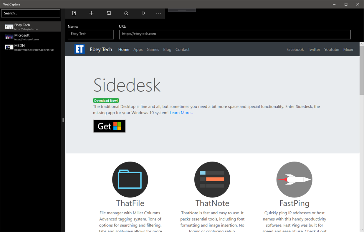 #1. WebCapture (Windows) От: Ebey Tech LLC