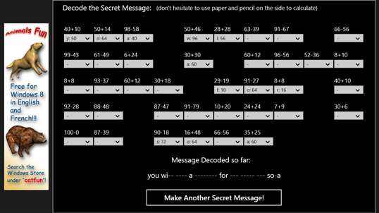 Secret Message Math screenshot 4