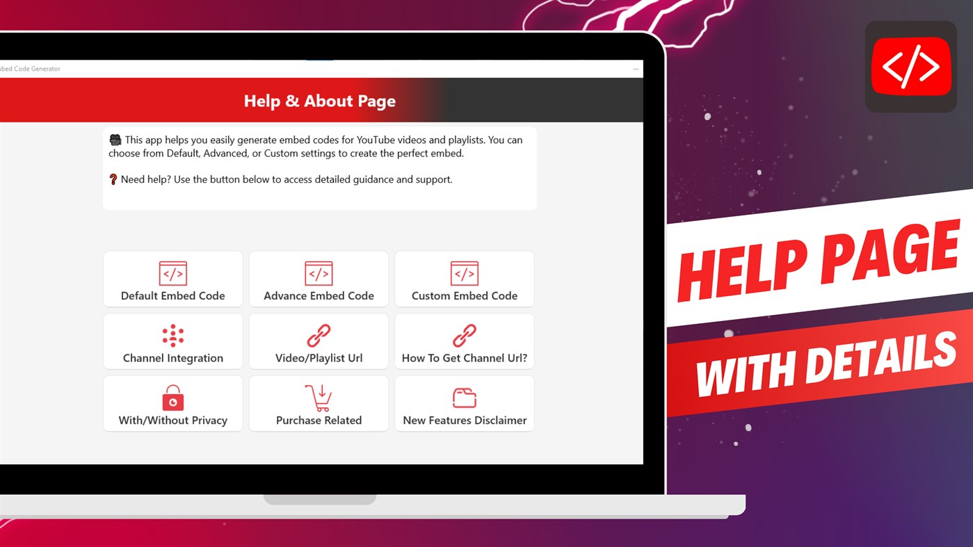 #9. Video Embed Code Generator – Embed HTML for Your Website (Windows) بواسطة: Demo Developers