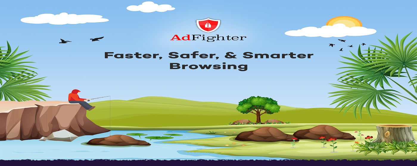 AdFighter- Faster,Safer & Smarter Ad Blocker marquee promo image