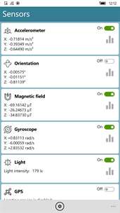 Sensors Test screenshot 2