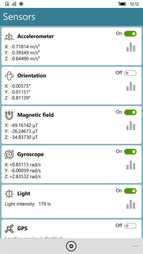 Sensors Test Screenshots 2
