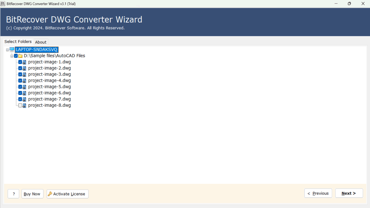 Snapshot 3 of BitRecover for DWG to TIFF Converter