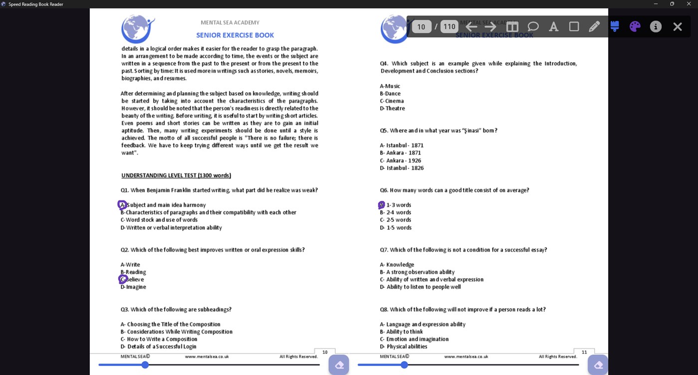 #5. Speed Reading Book Reader (Windows) By: Mental Sea Academy