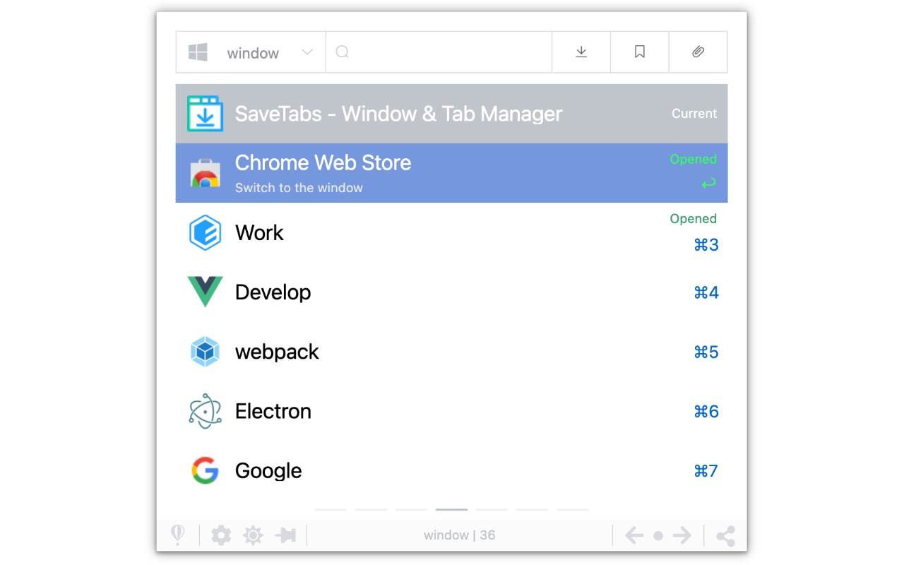 SaveTabs - Window & Tab Manager