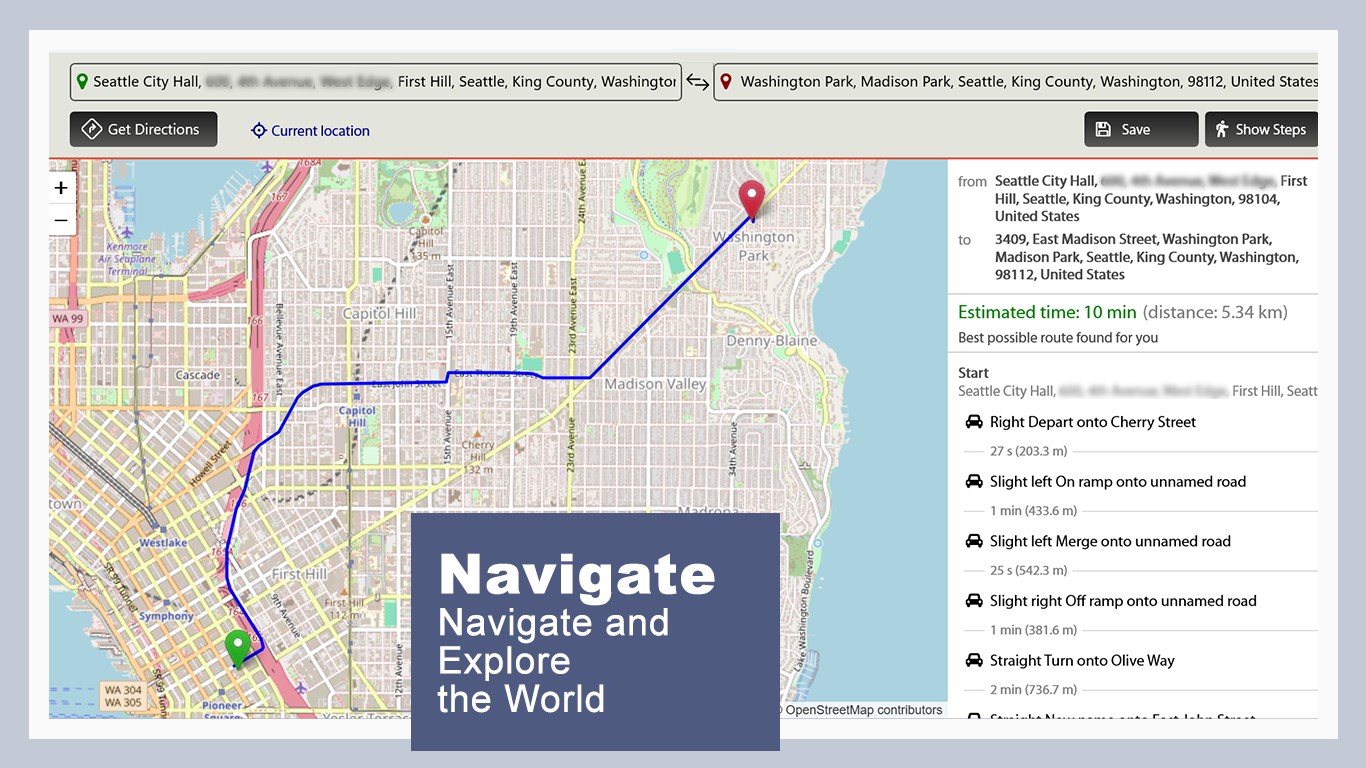 GPS Route Finder : Maps Navigation and Directions screenshot