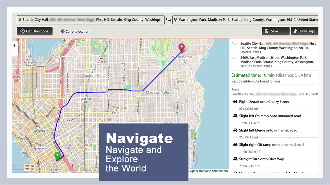 #4. GPS Route Finder : Maps Navigation and Directions (Windows) di: Purple Martin