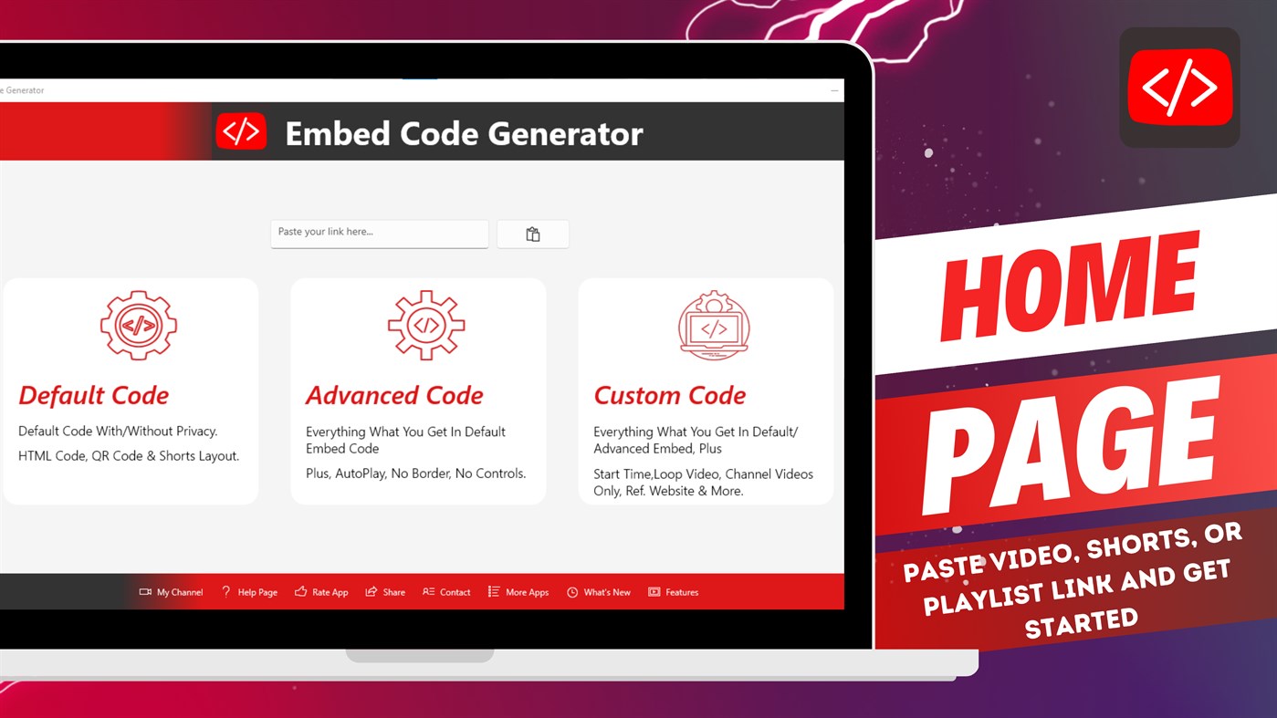 #1. Video Embed Code Generator – Embed HTML for Your Website (Windows) بواسطة: Demo Developers