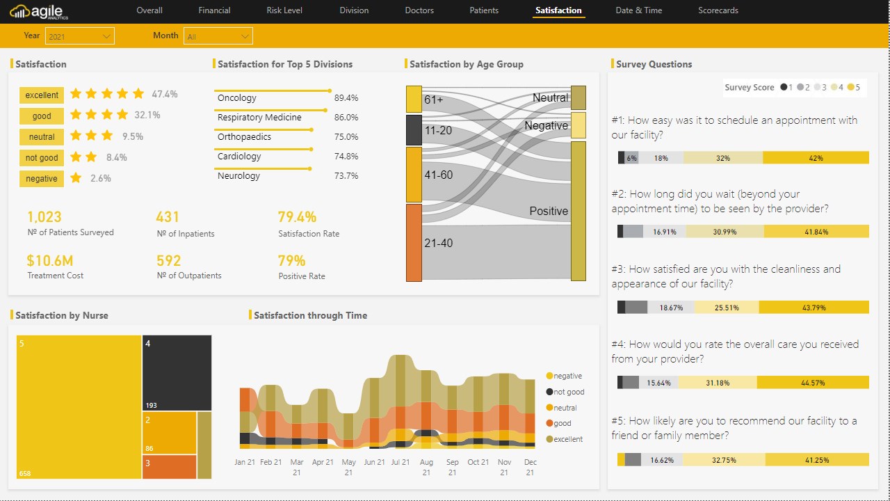 Snapshot 5 of Agile Health Analytics - Power BI Dashboards