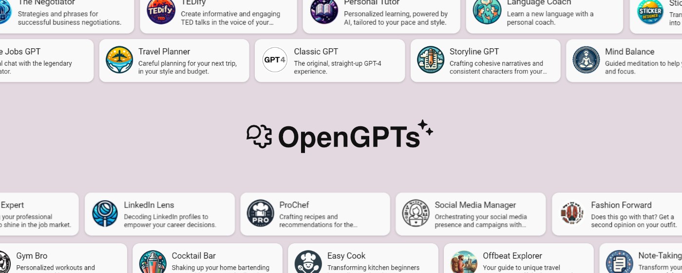 OpenGPTs - for Copilot and Bing Chat marquee promo image
