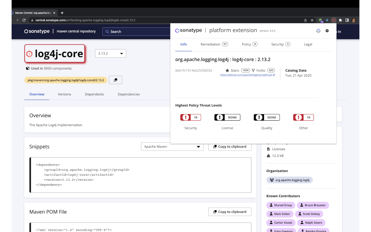 Sonatype Platform Browser Extension