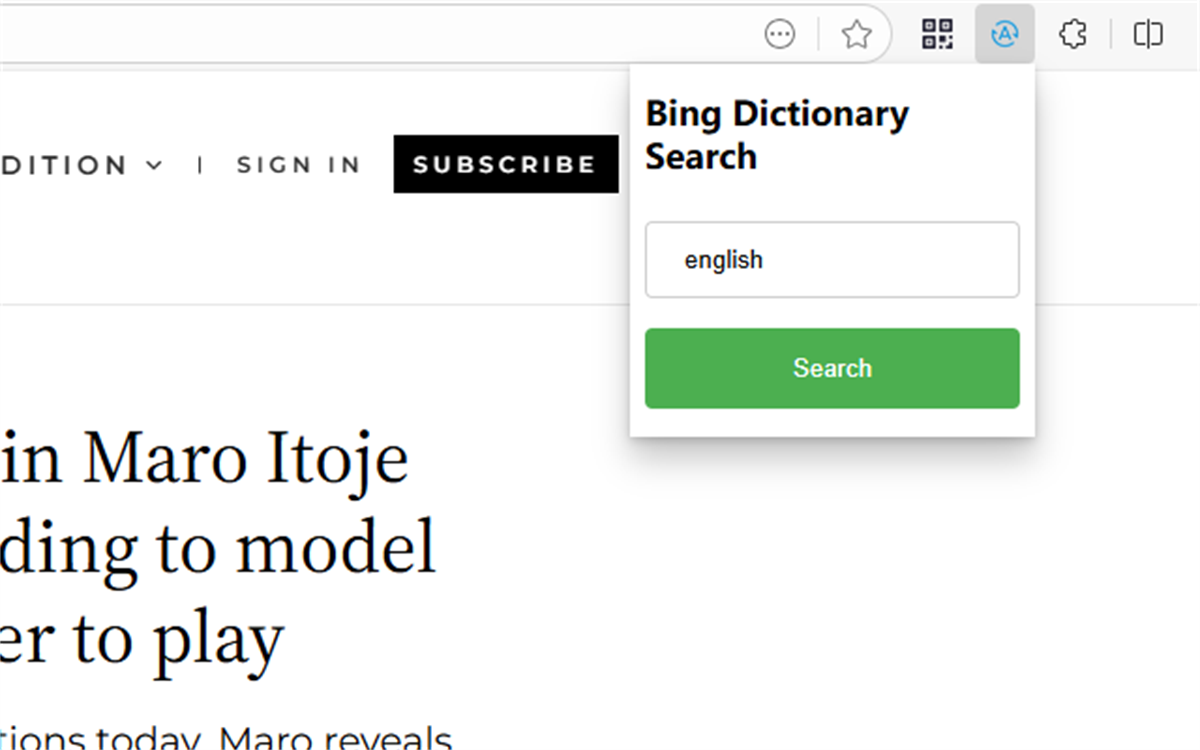 Bing Dictionary Assistant