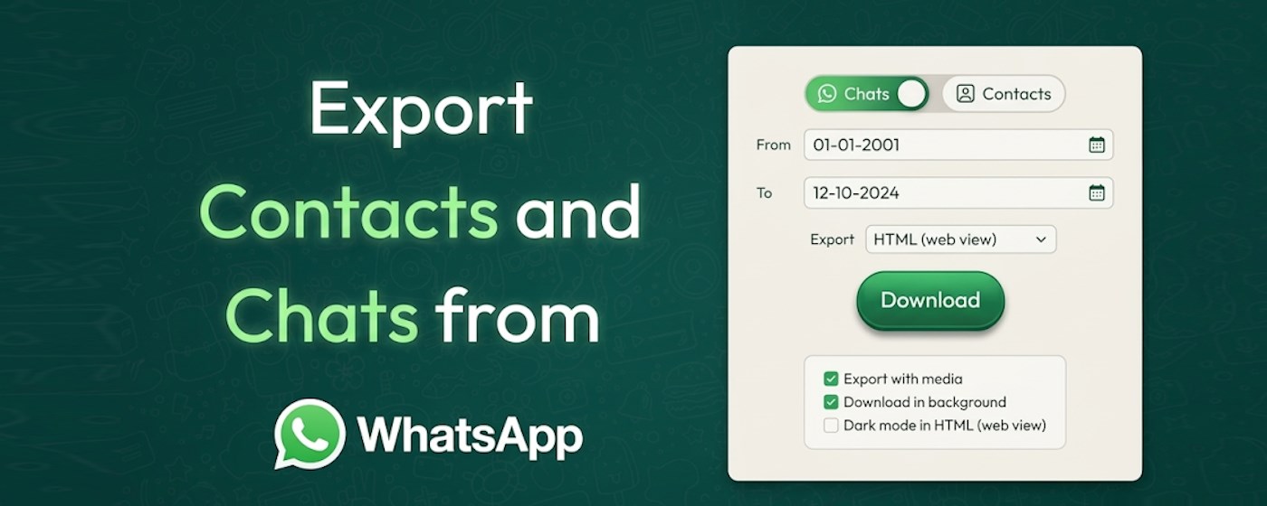 WhatsApp Chat Export & Backup – PDF, CSV, TXT