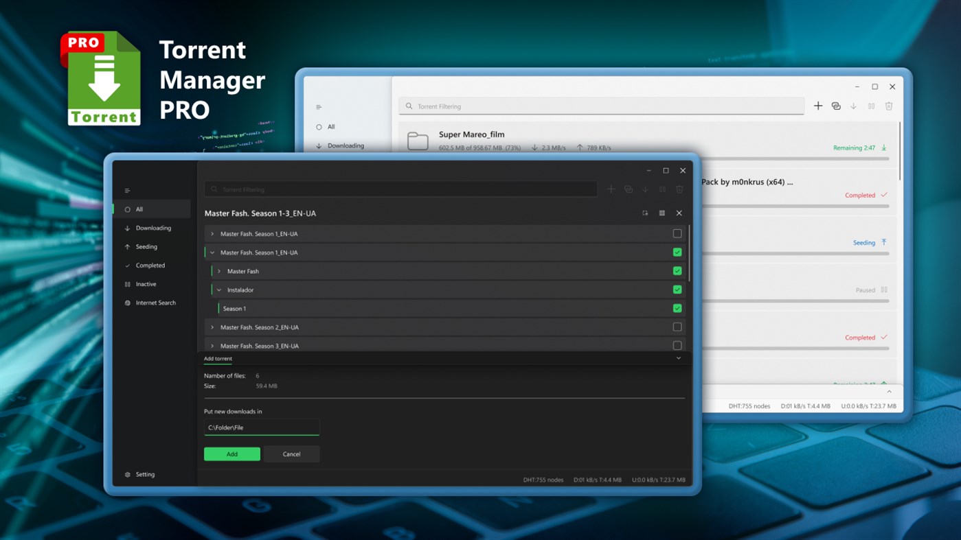 #2. Torrent Manager PRO (Windows) بواسطة: Yellow Elephant Productions