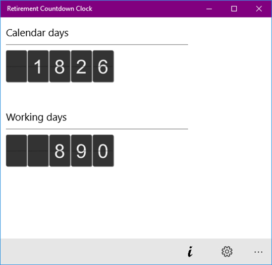 Retirement Countdown Clock for Windows 10 PC Free Download