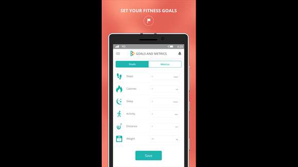 Screenshot: Set your fitness goals