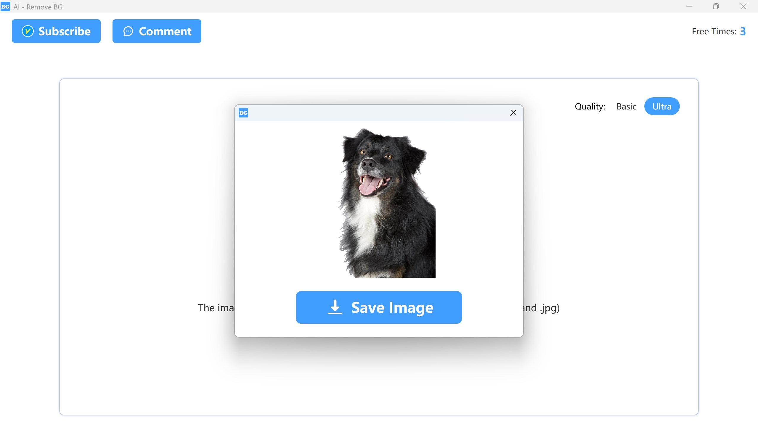 AI - Remove BG screenshot