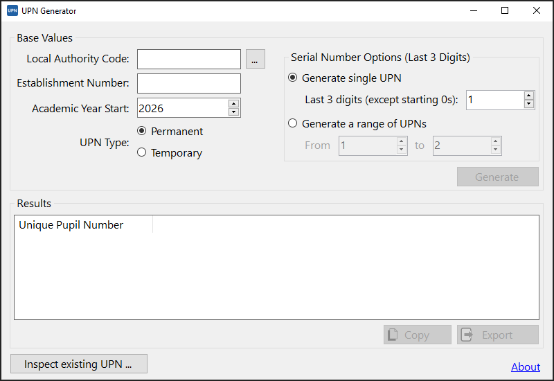 UPN Generator screenshot