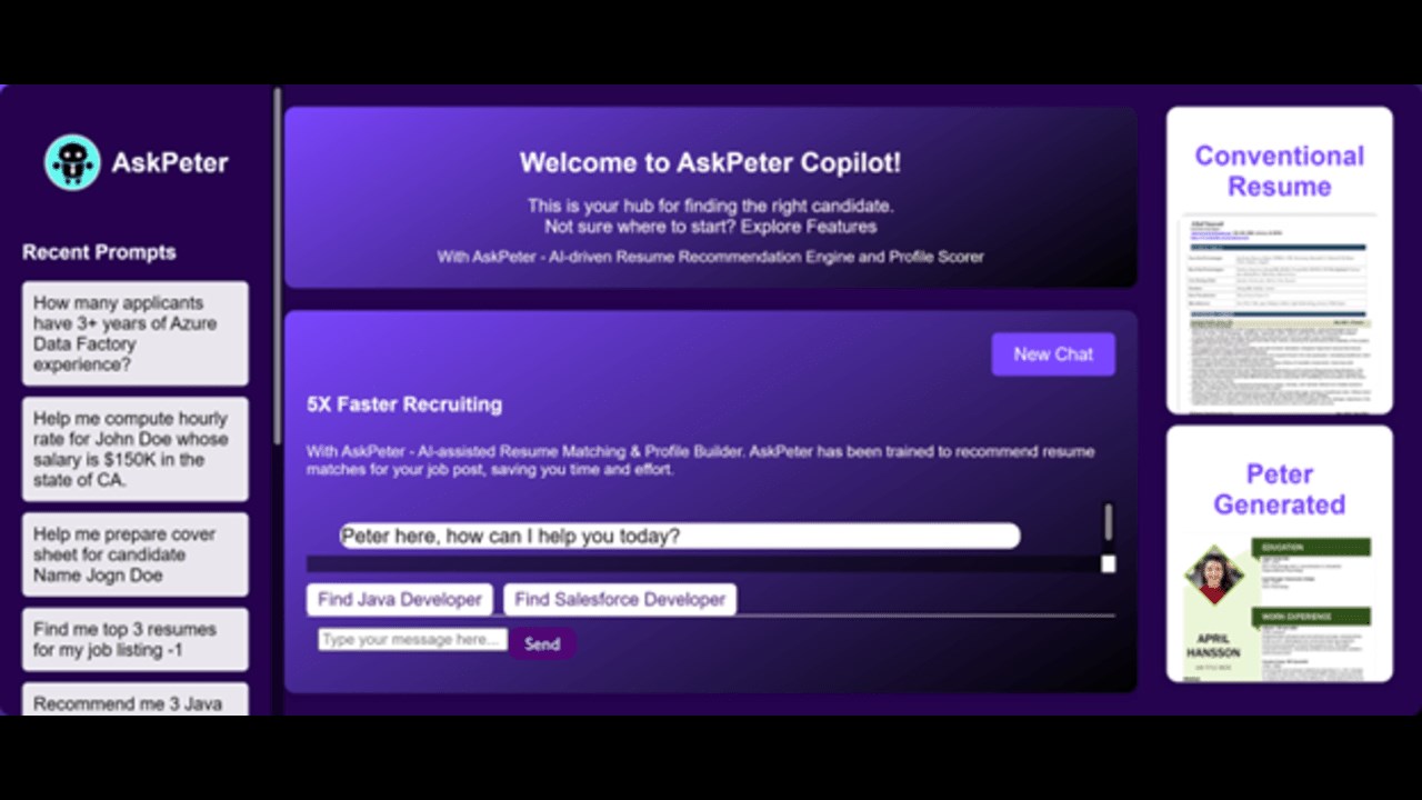 Snapshot 1 of Ask Peter - AI Recruiting Co-Pilot