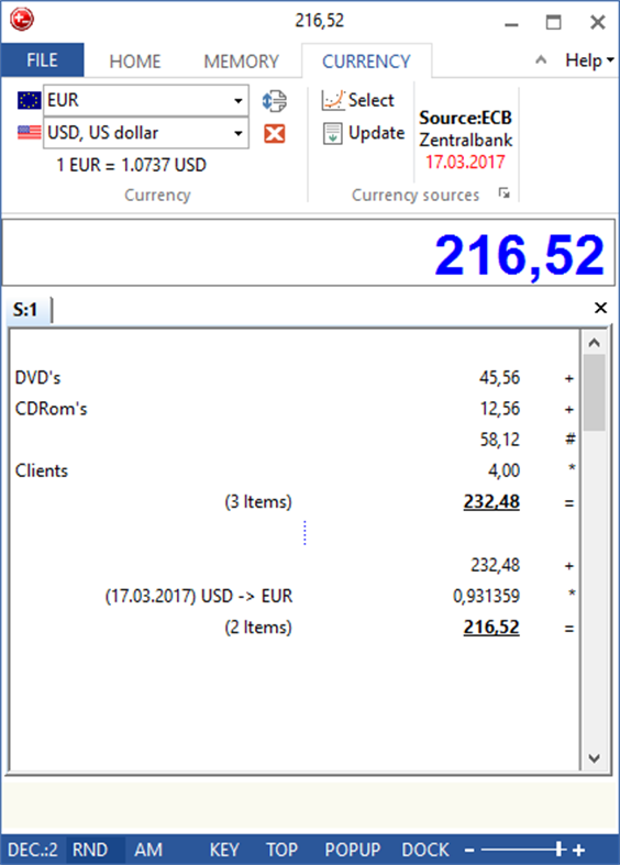 #6. DeskCalc Adding Machine (Windows) โดย: pmaSoft