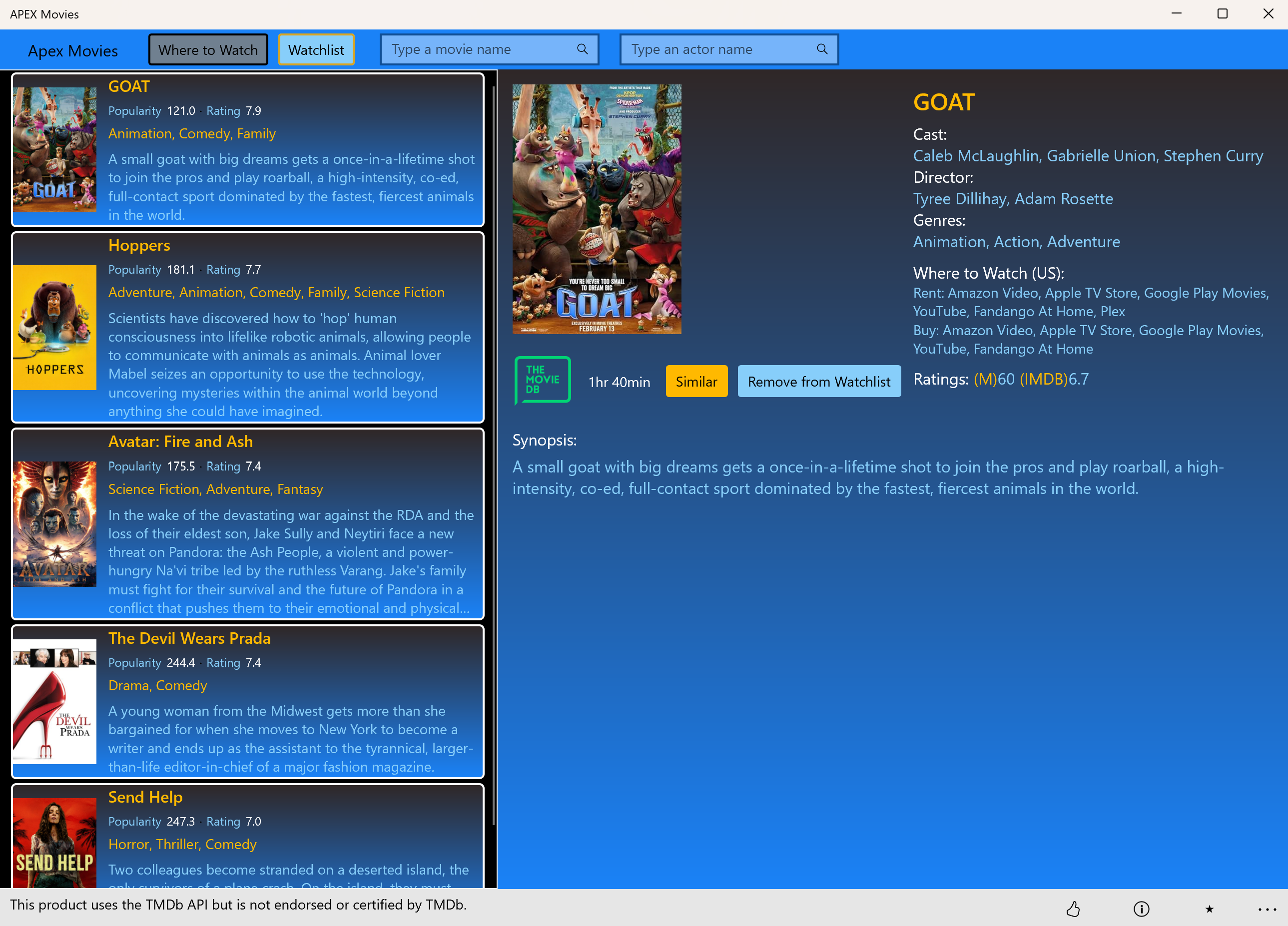 APEX Movies screenshot