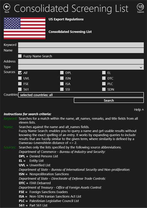 Export Screening List Screenshots 2