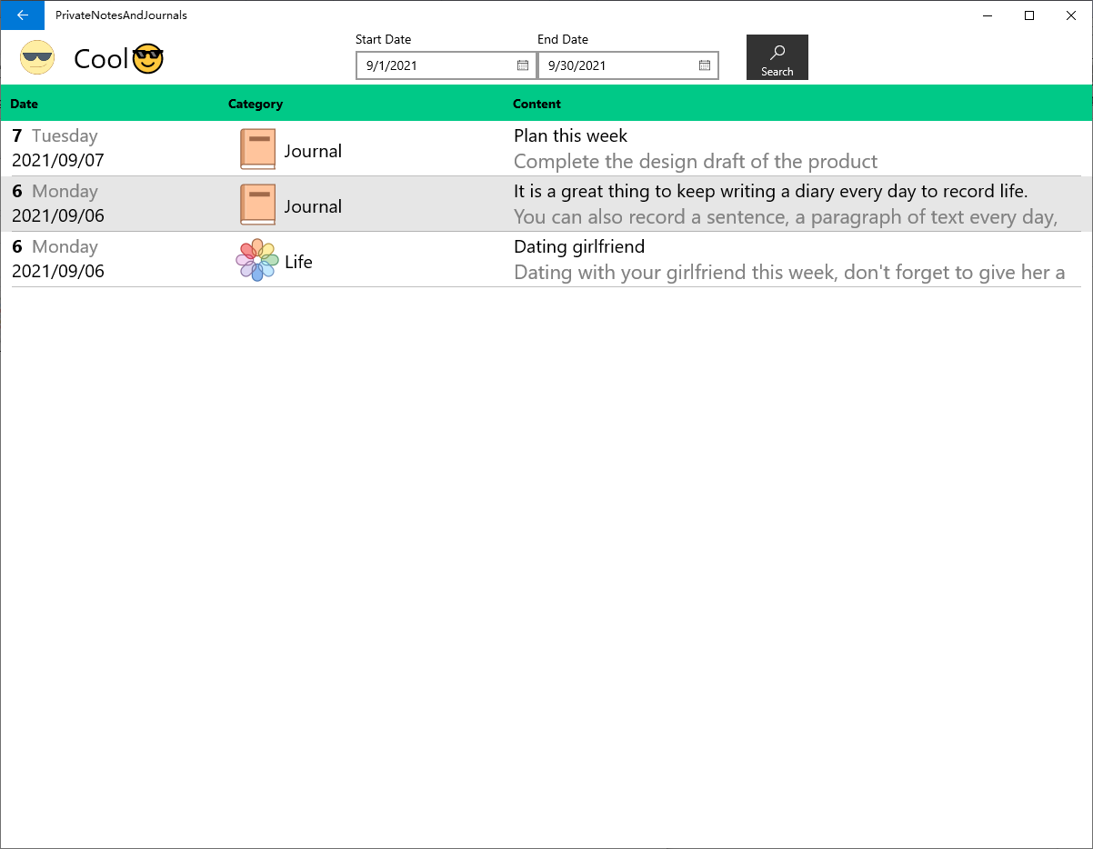 Private notes and journals - Microsoft Apps