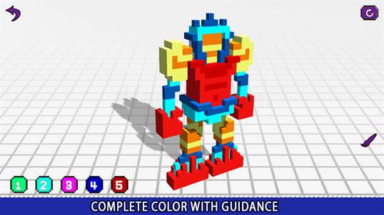 Robots 3D Color by Number - Voxel Coloring Book screenshot 2