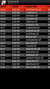 Formula 2017 Calendar screenshot 2