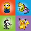 Pixel Cartoon Quiz Trivia.Guess An animation Character.Game For Kids And Parents.