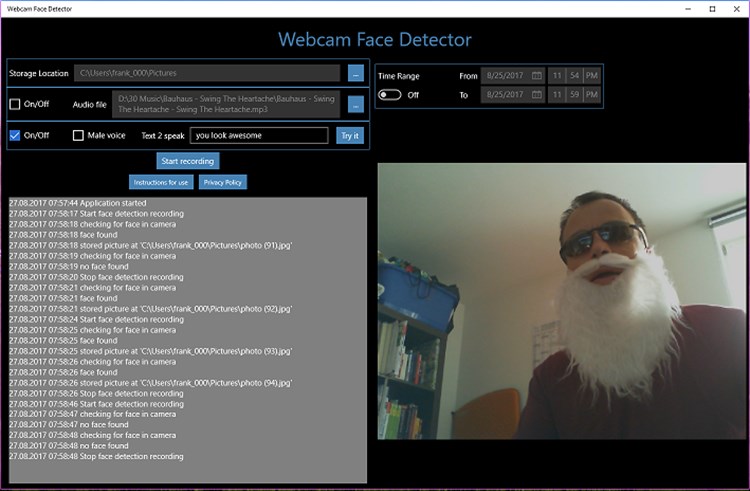 Webcam Face Detector - PC - (Windows)