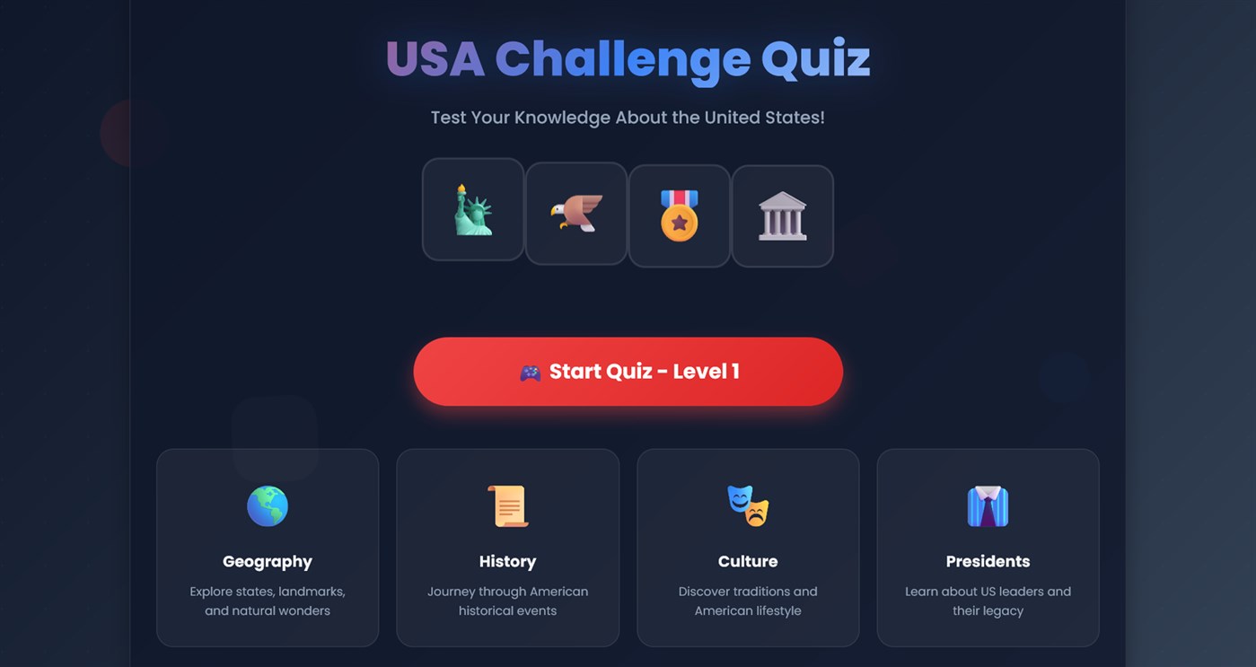 #1. USA Challenge Quiz (Windows) By: Cowcona