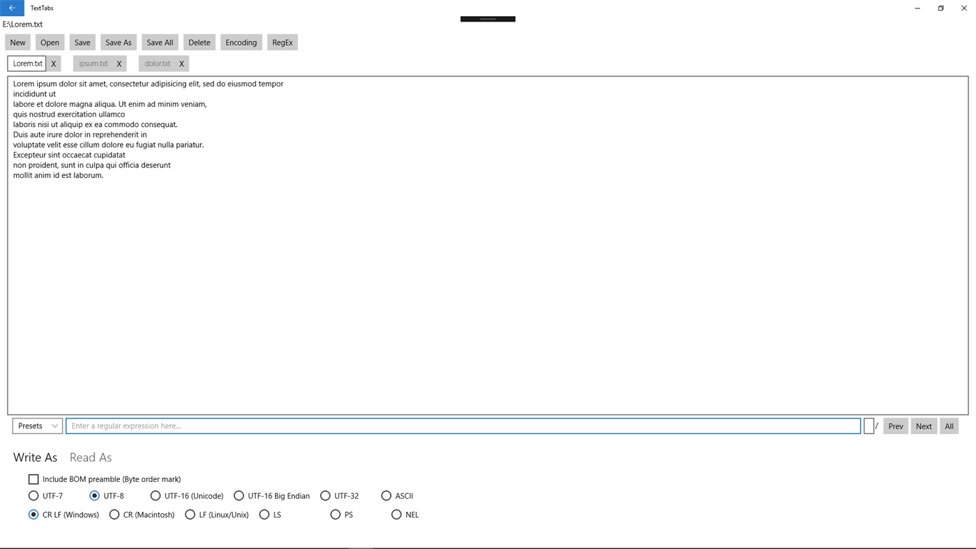 #1. TextTabs (Windows) Podle: Pentagrid
