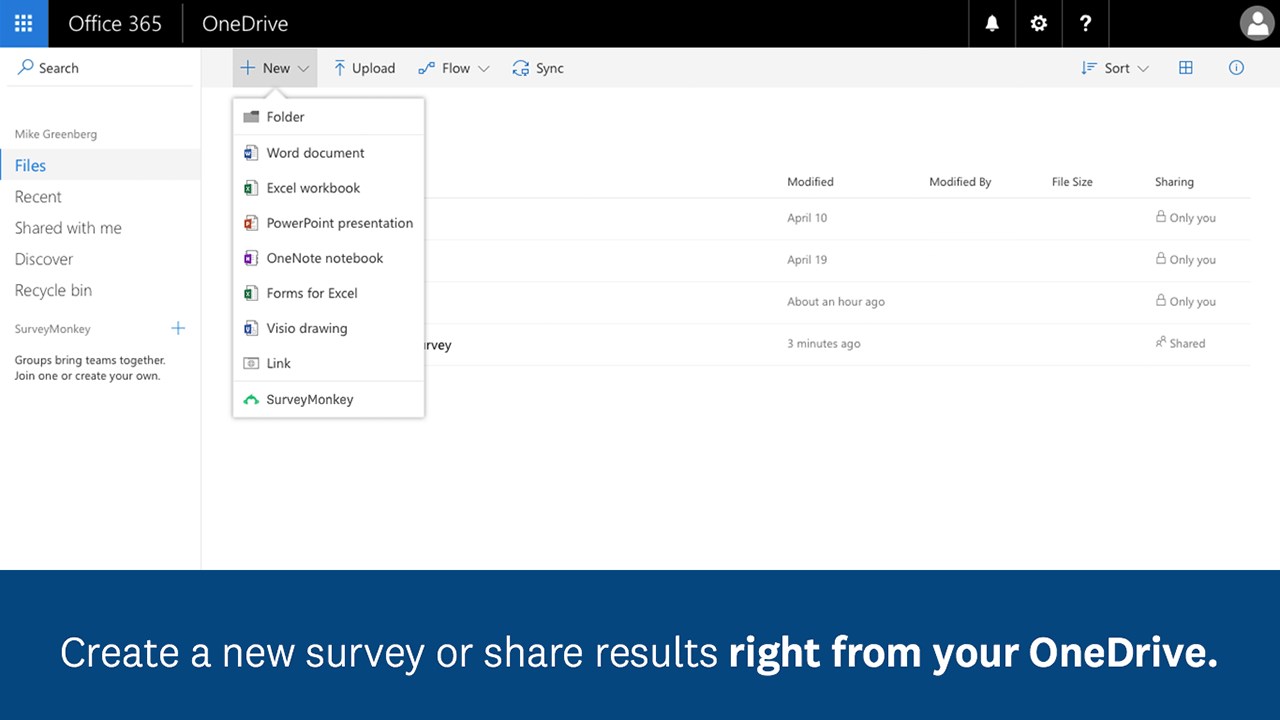 Snapshot 2 of SurveyMonkey OneDrive
