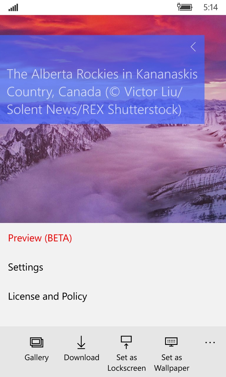 automatically download bing wallpaper on Today Pic For Windows 10 Mobile