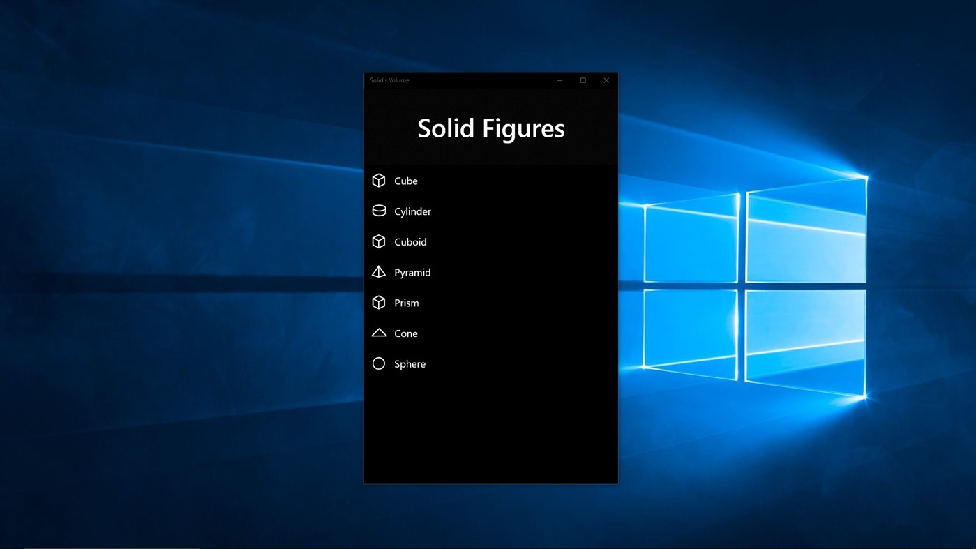 #1. Solid's Volume (Windows) 由: Krzysztof Rynkiewicz