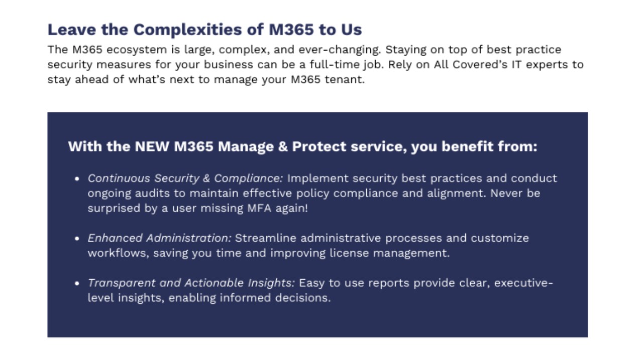 Snapshot 3 of Secure and Maximize Your Microsoft 365 Tenant with Manage & Protect