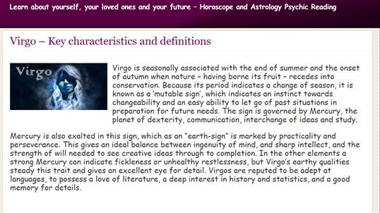 Virgo Astrology and Horoscope screenshot 1