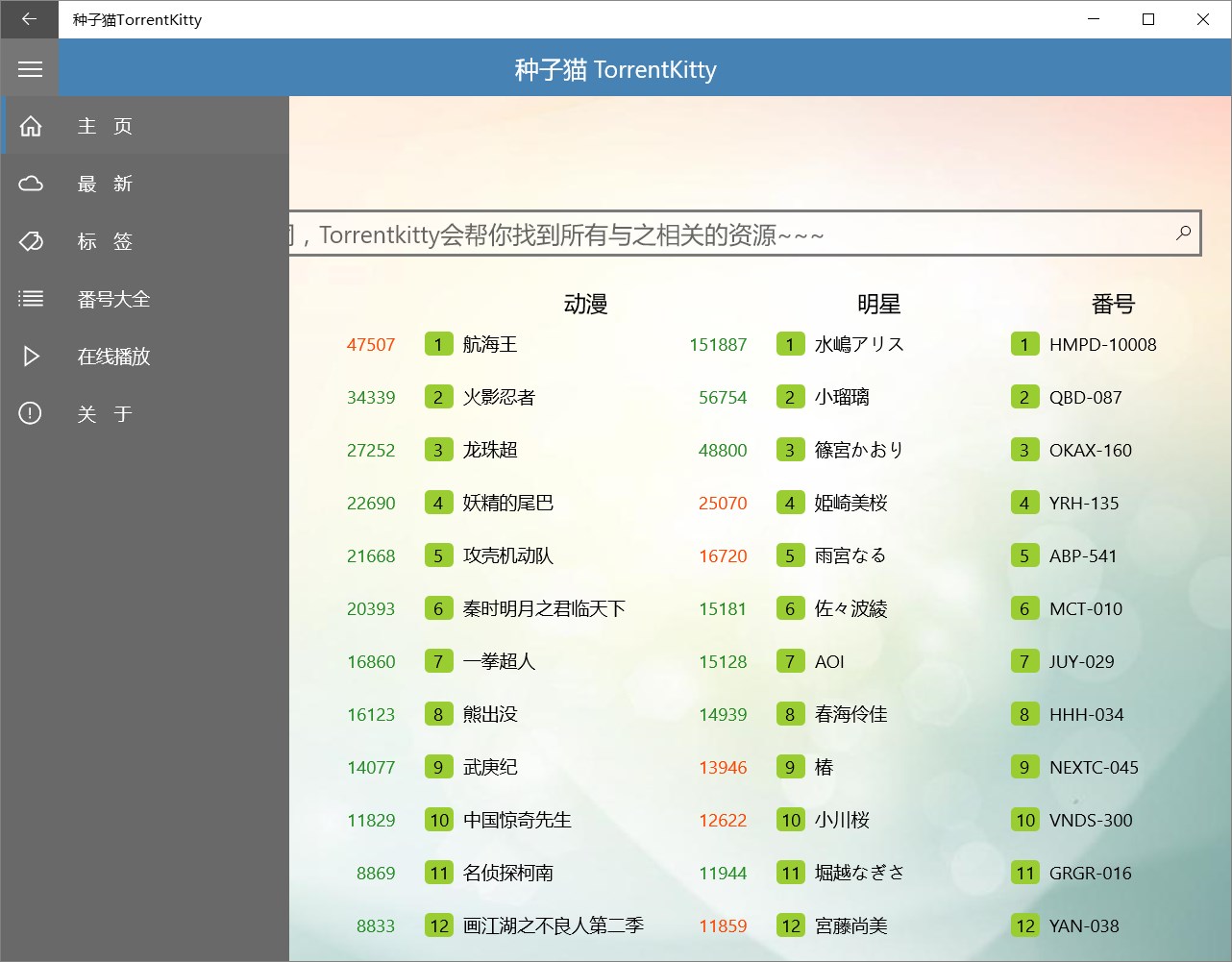 种子搜索torrentkitty官网地址 种子搜刮
torrentkitty官网地点
（种子搜索器官网） 磁力王