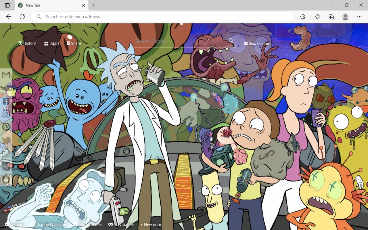 Rick and Morty Wallpaper - Complementos do Microsoft Edge