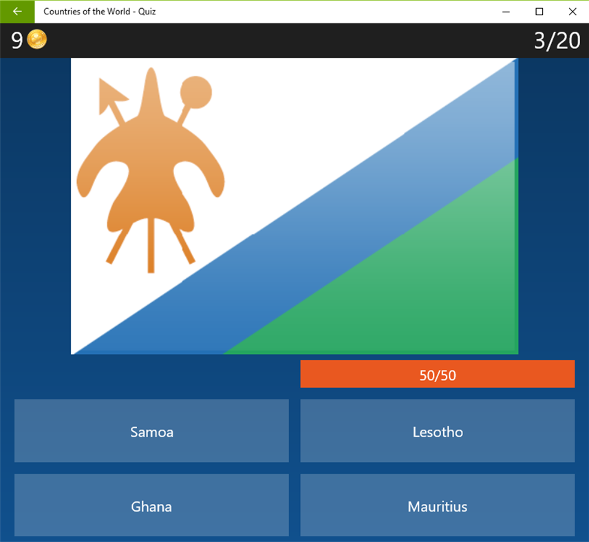 #2. World Quiz - Countries and Flags (Windows) Podle: Julien Wendling