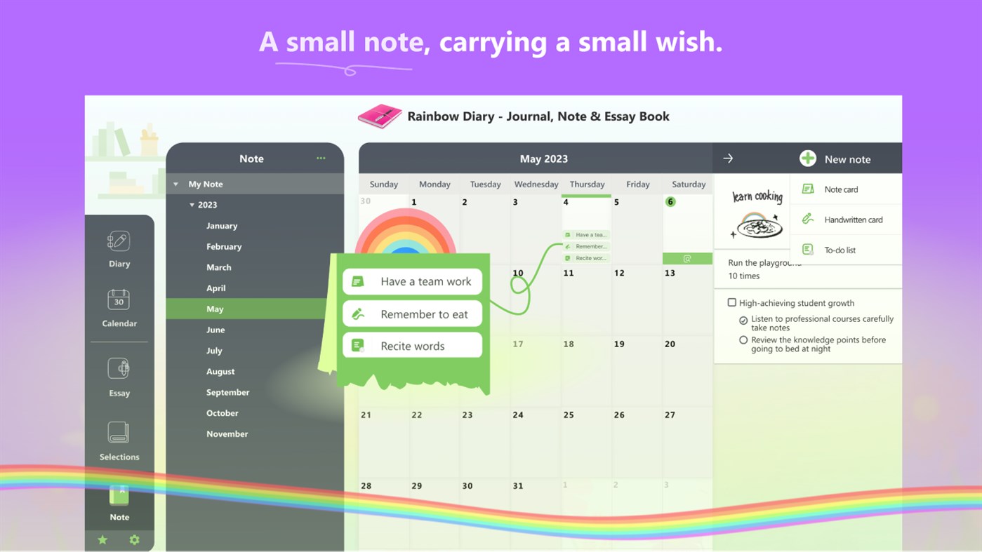 #7. Rainbow Diary - Journal, Note & Essay Book (Windows) Ved: 彩虹工作室