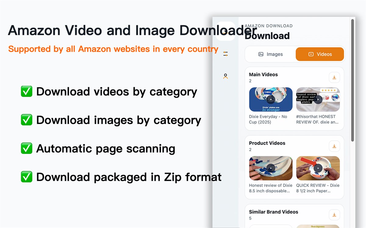 Amazon Video Downloader - Download Images,Videos,Main,SKU & Detail Images