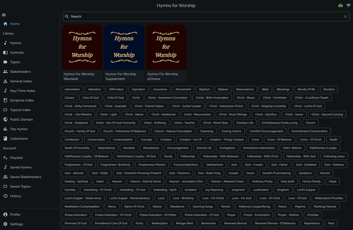 #1. Hymns for Worship (Windows) Podle: Rody Davis