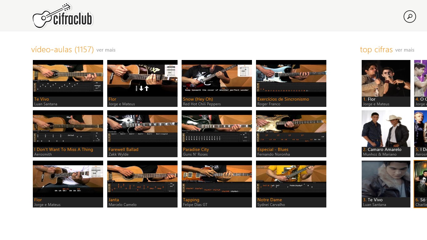Assista as videoaulas e aprenda com as cifras disponibilizadas