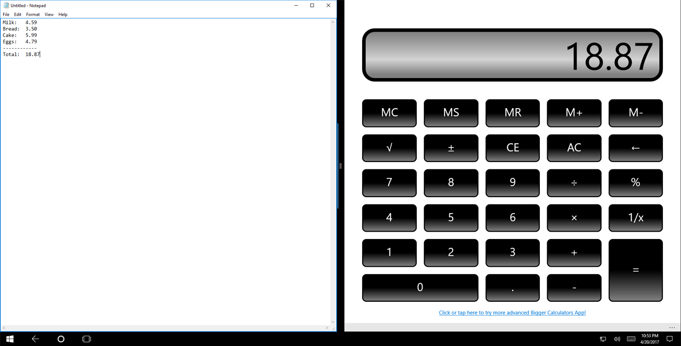 #3. Bigger Calculator (Windows) 由: tigerpy