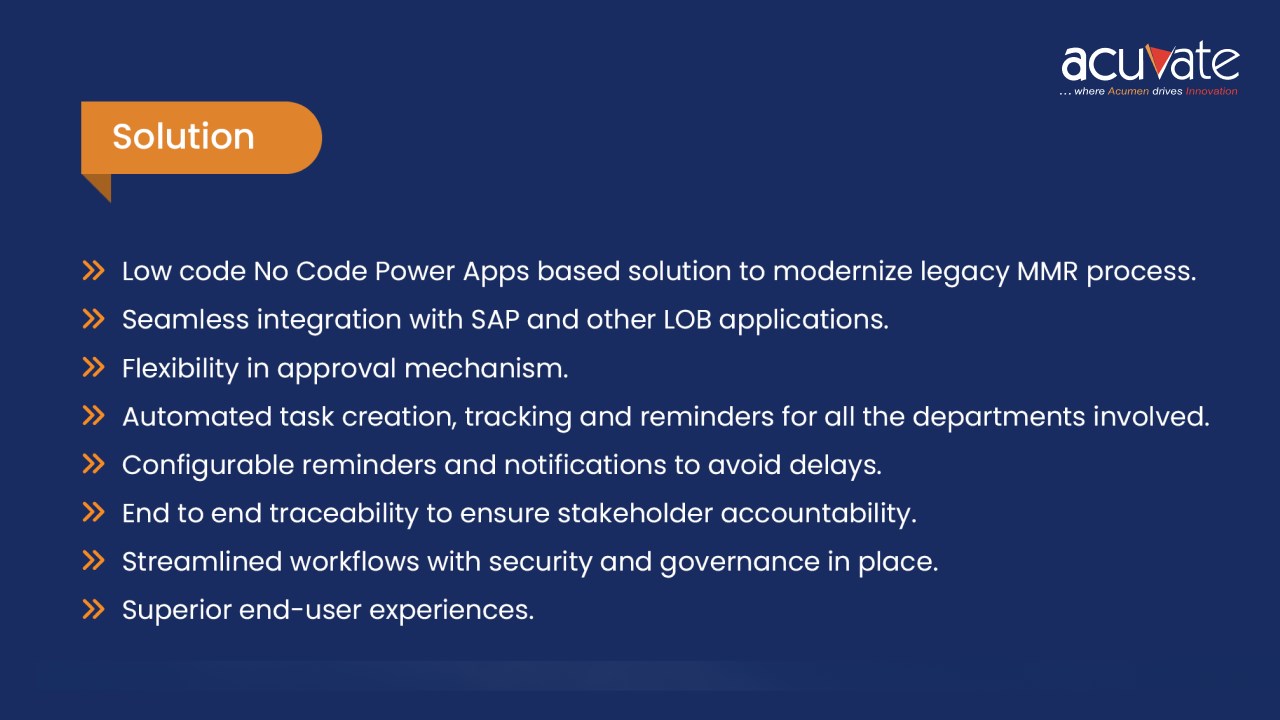 Snapshot 3 of Material Procurement App - 4 Wk Implementation