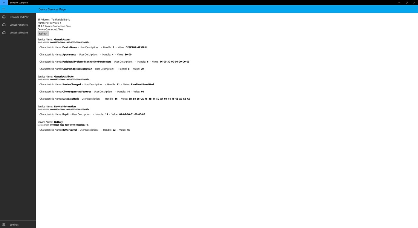 #4. Bluetooth LE Explorer (Windows) 由: Microsoft Corporation